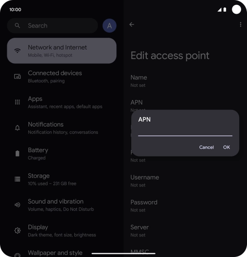 Key in everywhere and press OK.
