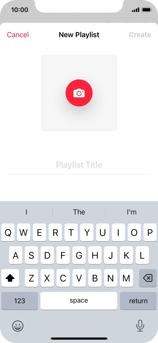 Press the text input field and key in a name for the playlist.