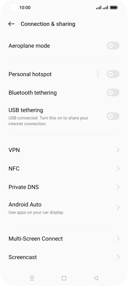 Press Personal hotspot.