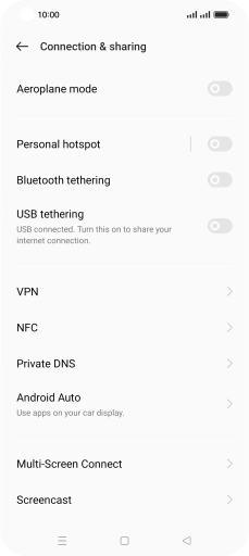 Press Personal hotspot.