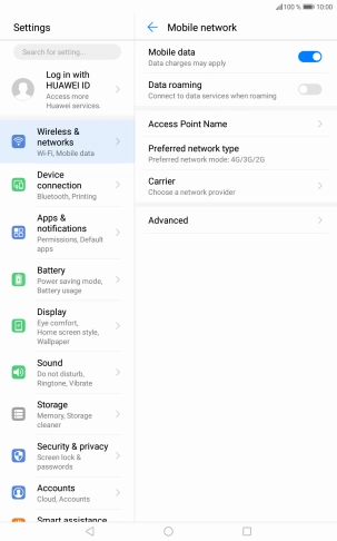 Press Access Point Name.