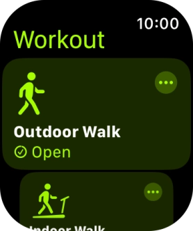 Press the required training activity to start it.