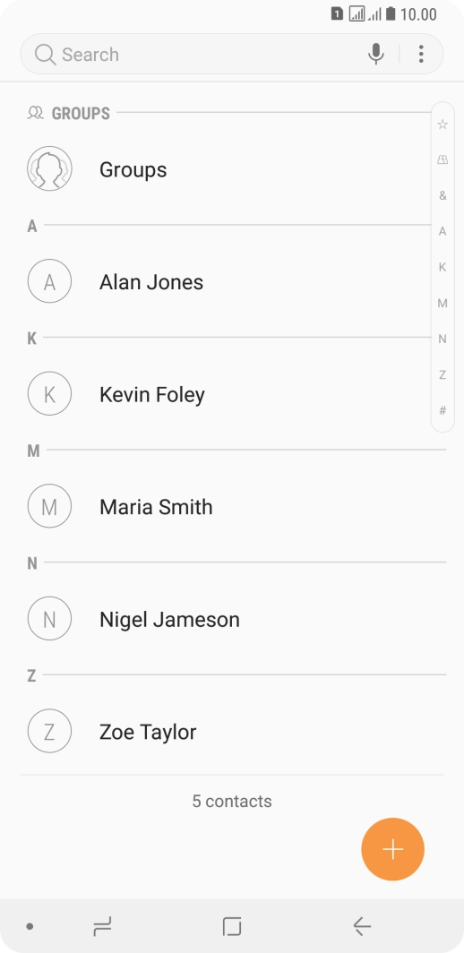 Press the new contact icon.