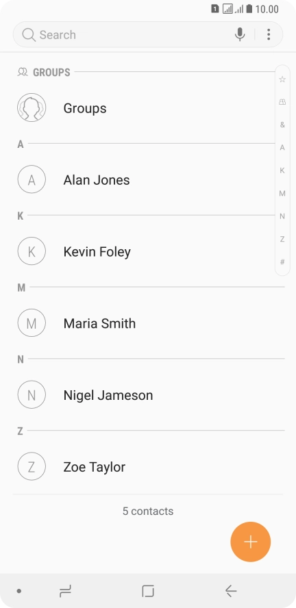 Press the new contact icon.