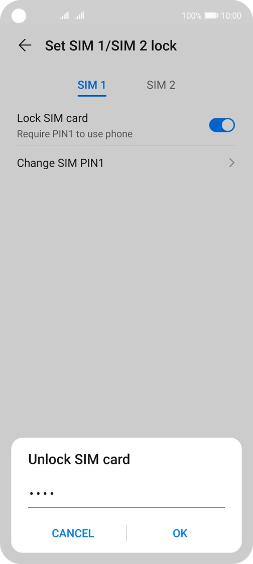 Key in your PIN and press OK. The default PIN is 1111.