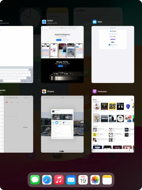 Slide upwards on the required application to end it.