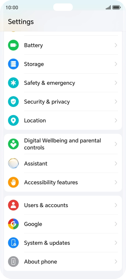 Press Users & accounts.