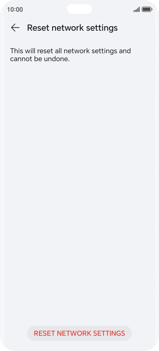 Press RESET NETWORK SETTINGS.