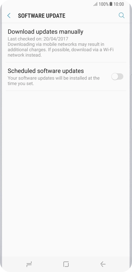 Press Download updates manually. If a new software version is available, it's displayed. Follow the instructions on the screen to update the phone software.