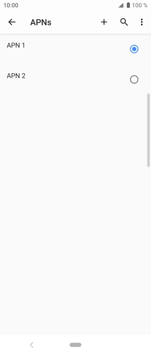 Press the field next to the data connection to activate it.