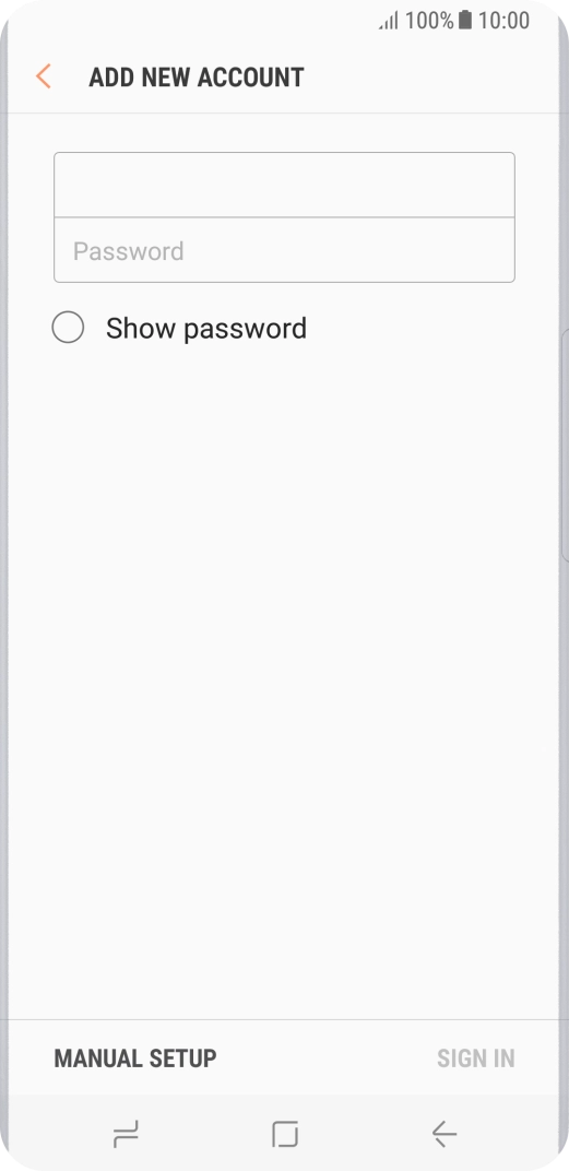 Press Password and key in the password for your email account.