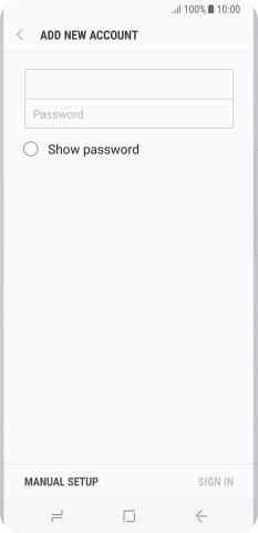 Press Password and key in the password for your email account.