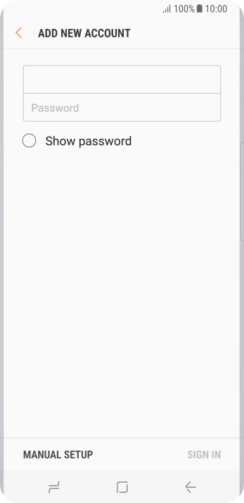 Press Password and key in the password for your email account.