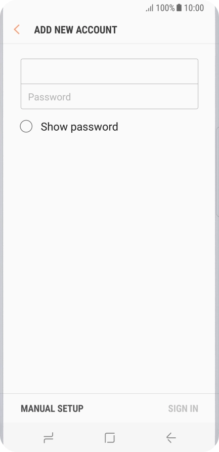 Press Password and key in the password for your email account.