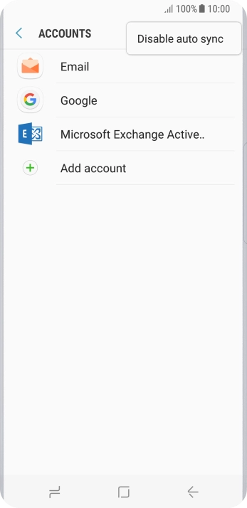 Press Disable auto sync.