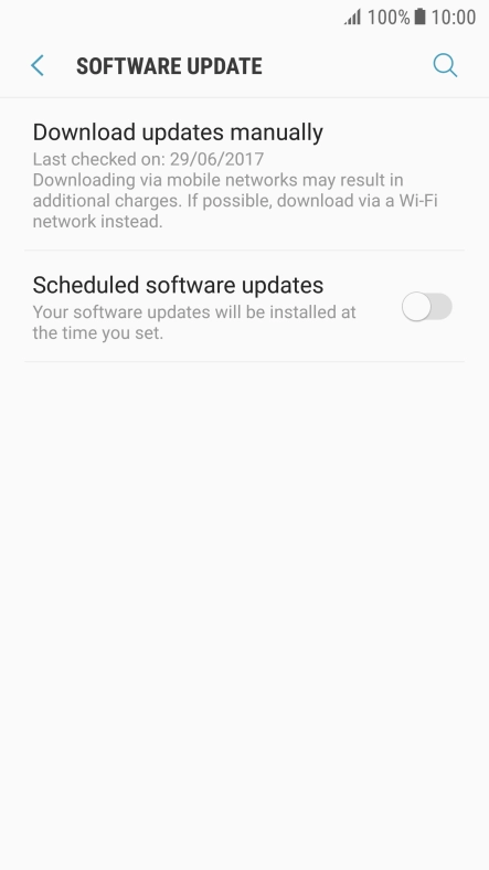 Press Download updates manually. If a new software version is available, it's displayed. Follow the instructions on the screen to update the phone software.