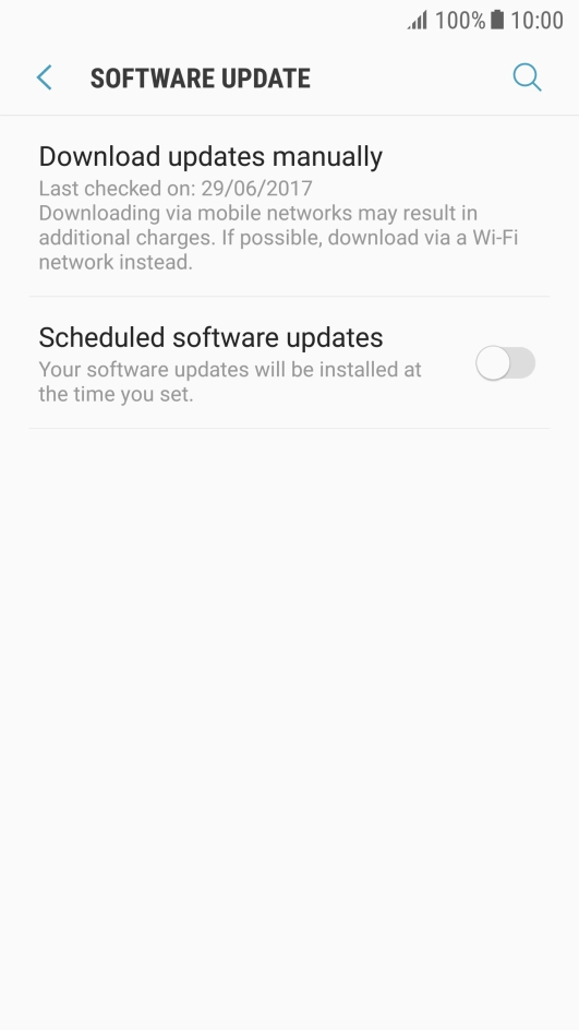 Press Download updates manually. If a new software version is available, it's displayed. Follow the instructions on the screen to update the phone software.