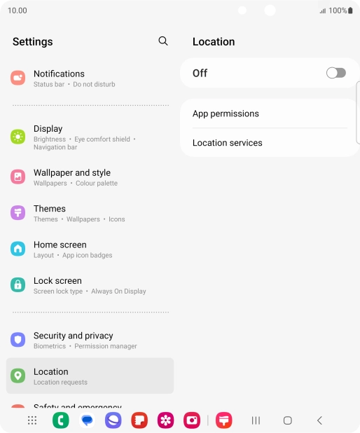 Press the indicator to turn the function on or off.