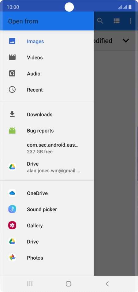 Press Images and go to the required folder.