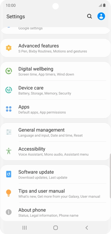 Press Software update.