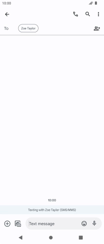Press the text input field and write the text for your SMS.