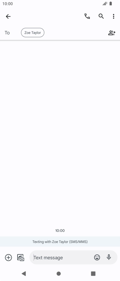 Press the text input field and write the text for your SMS.