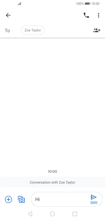 Press the send icon when you've finished your SMS.