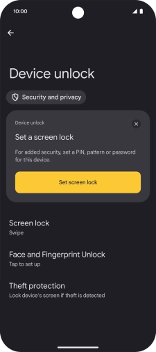 Press Face and Fingerprint Unlock.