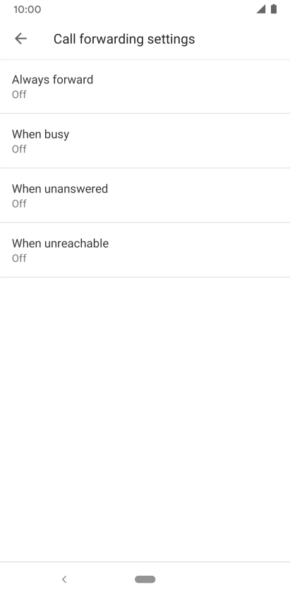 Press the required divert type.