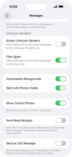 Press the indicator next to 