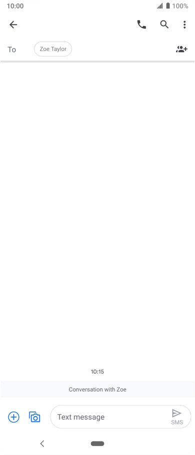 Press the text input field and write the text for your SMS.