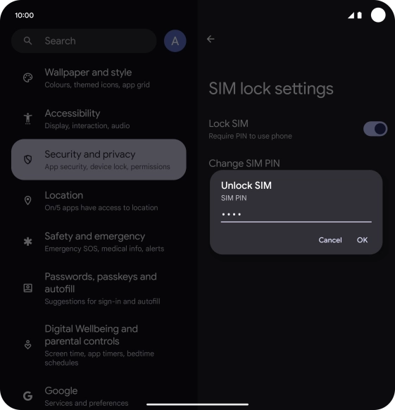 Key in your PIN and press OK. The default PIN is 1111.