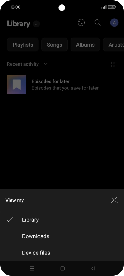 Press the required category and go to the required audio file.