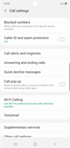 Press Supplementary services.