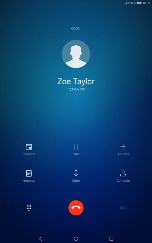 Press the end call icon.