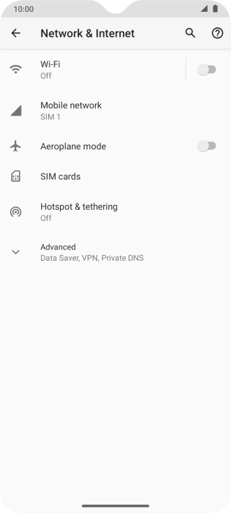 Press Mobile network.