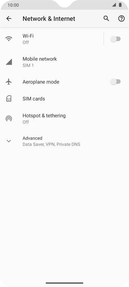 Press Mobile network.