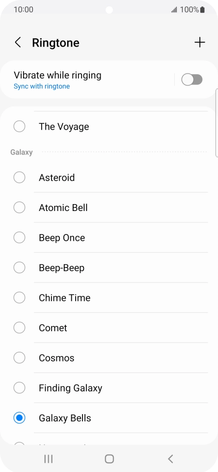Press the add ring tone icon.