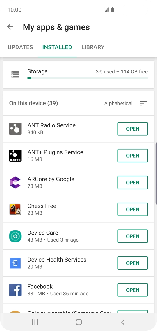 Press the required app.