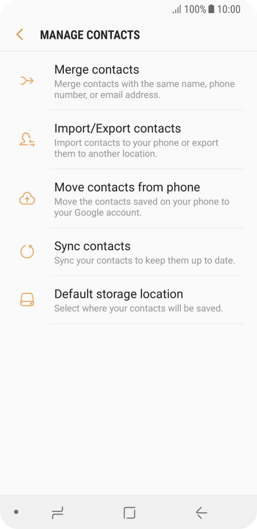 Press Import/Export contacts.