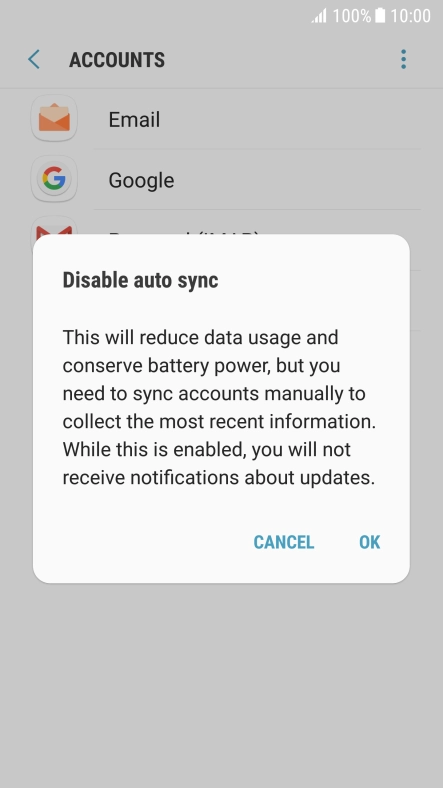 Press OK to turn off the function.