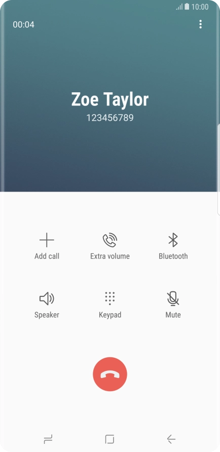 Press the end call icon.