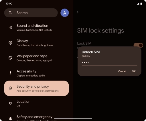 Key in your PIN and press OK. The default PIN is 1111.