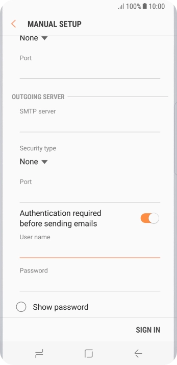 Press the field below 