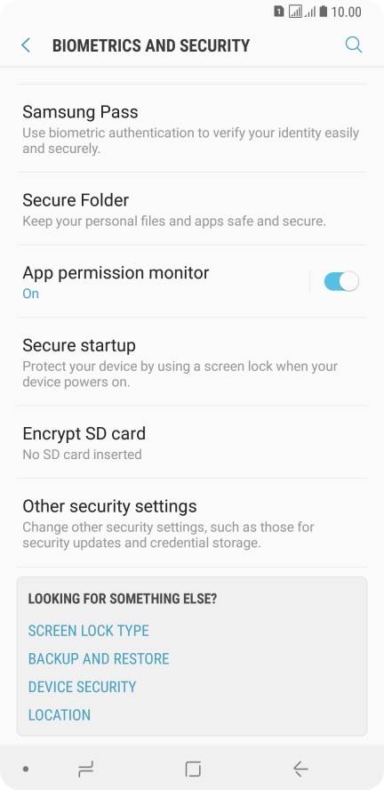 Press Other security settings.