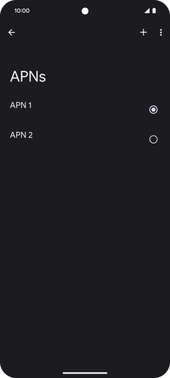 Press the field next to the data connection to activate it.