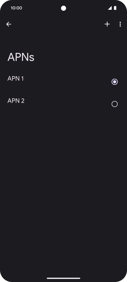 Press the field next to the data connection to activate it.