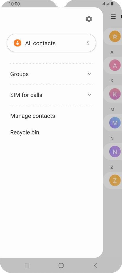 Press Manage contacts.