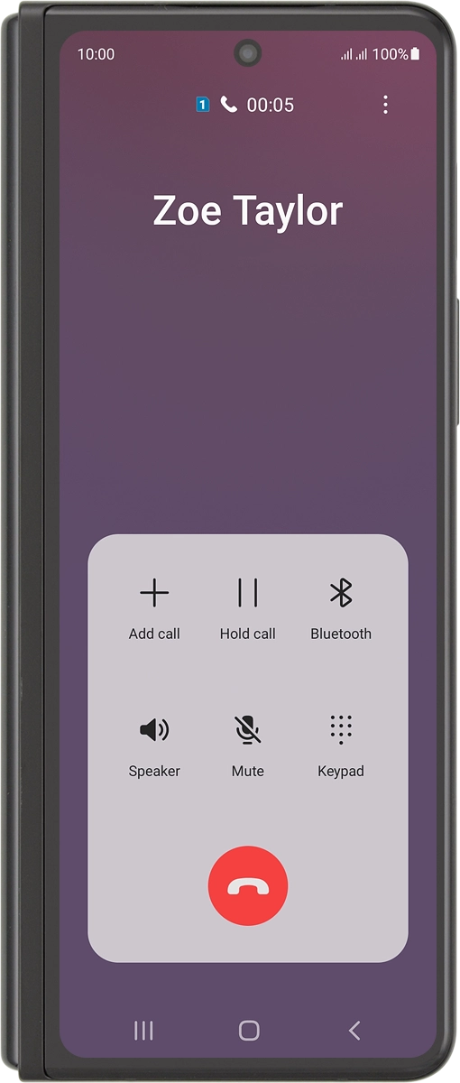 Press the end call icon.