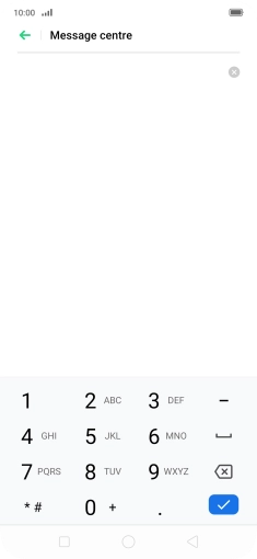 Key in +447958879879 and press the confirm icon.